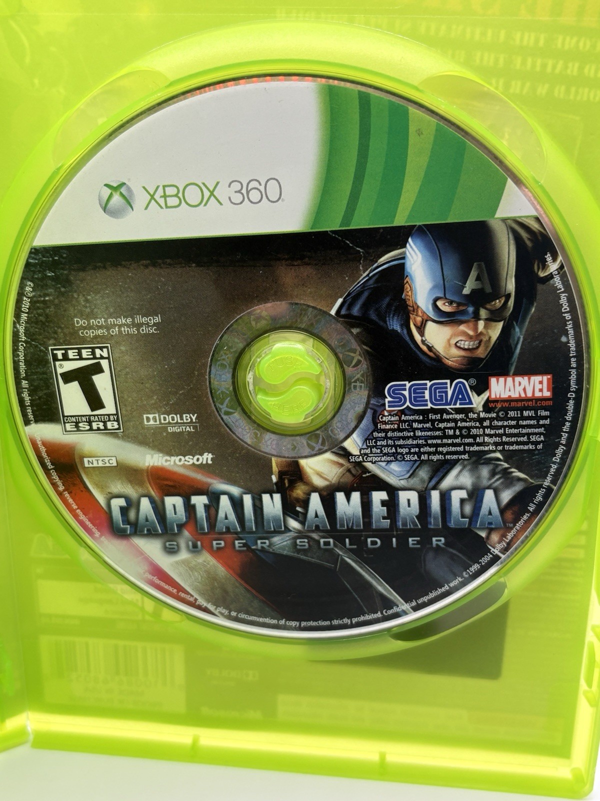 Captain America: Super Soldier (Microsoft Xbox 360, 2011) – No Manual – Tested