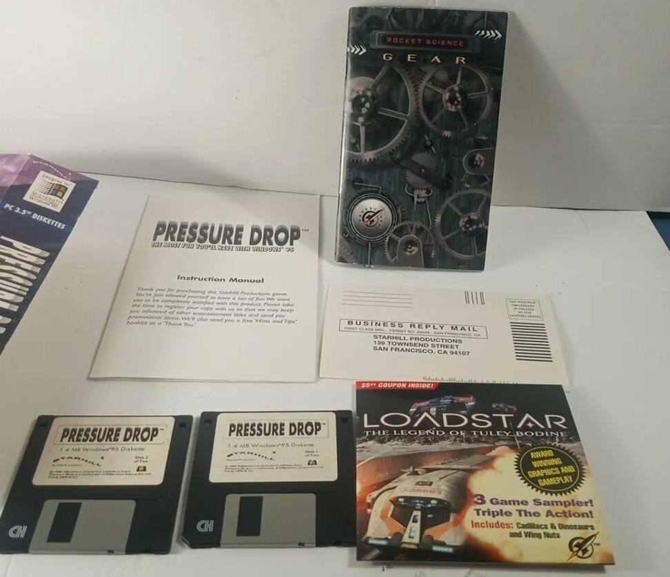 Pressure Drop Windows PC Vintage 1995 3.5″ Disks