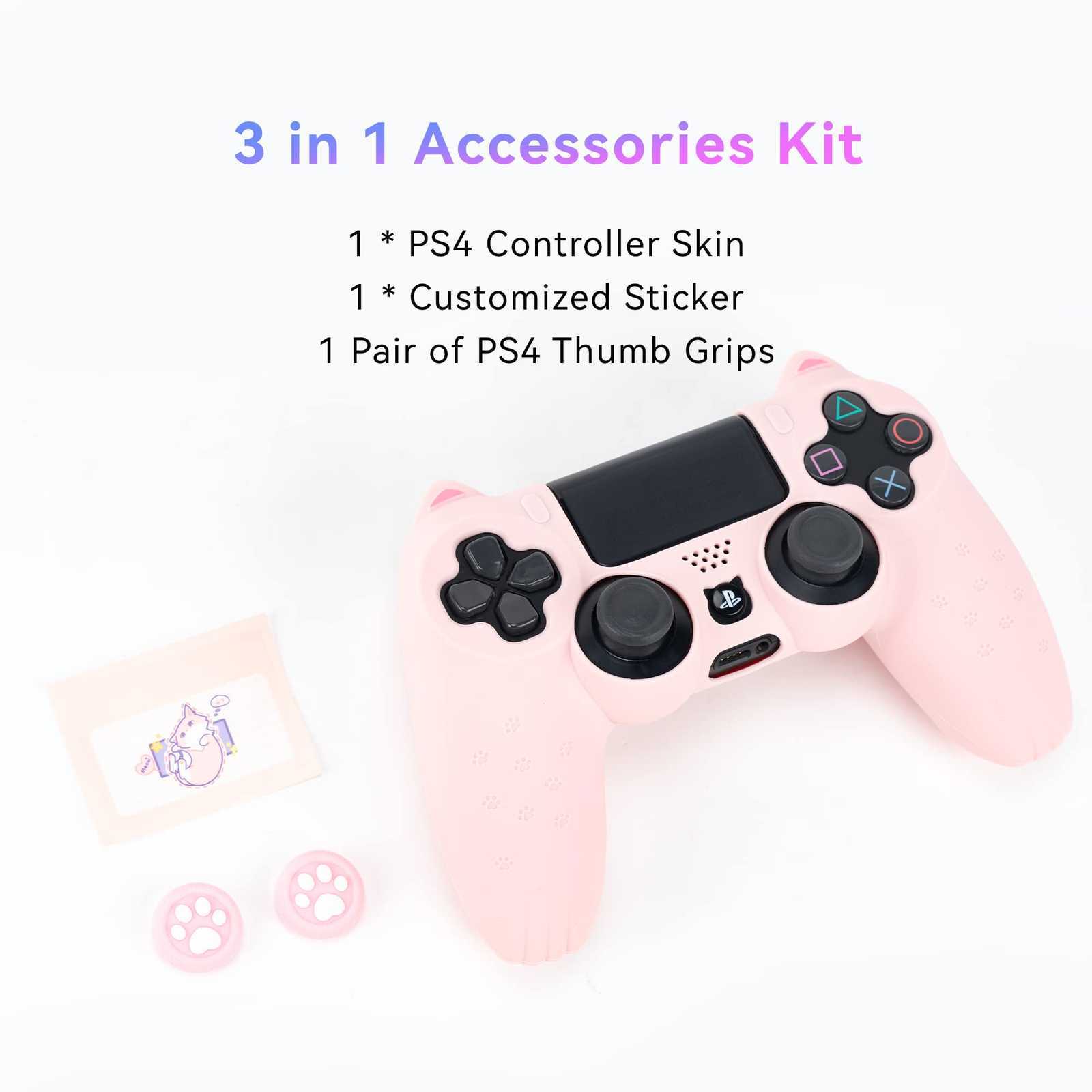 Silicone Rubber Skin Case Gel Cover Grip for Playstation 4 PS4 Controller Catpaw