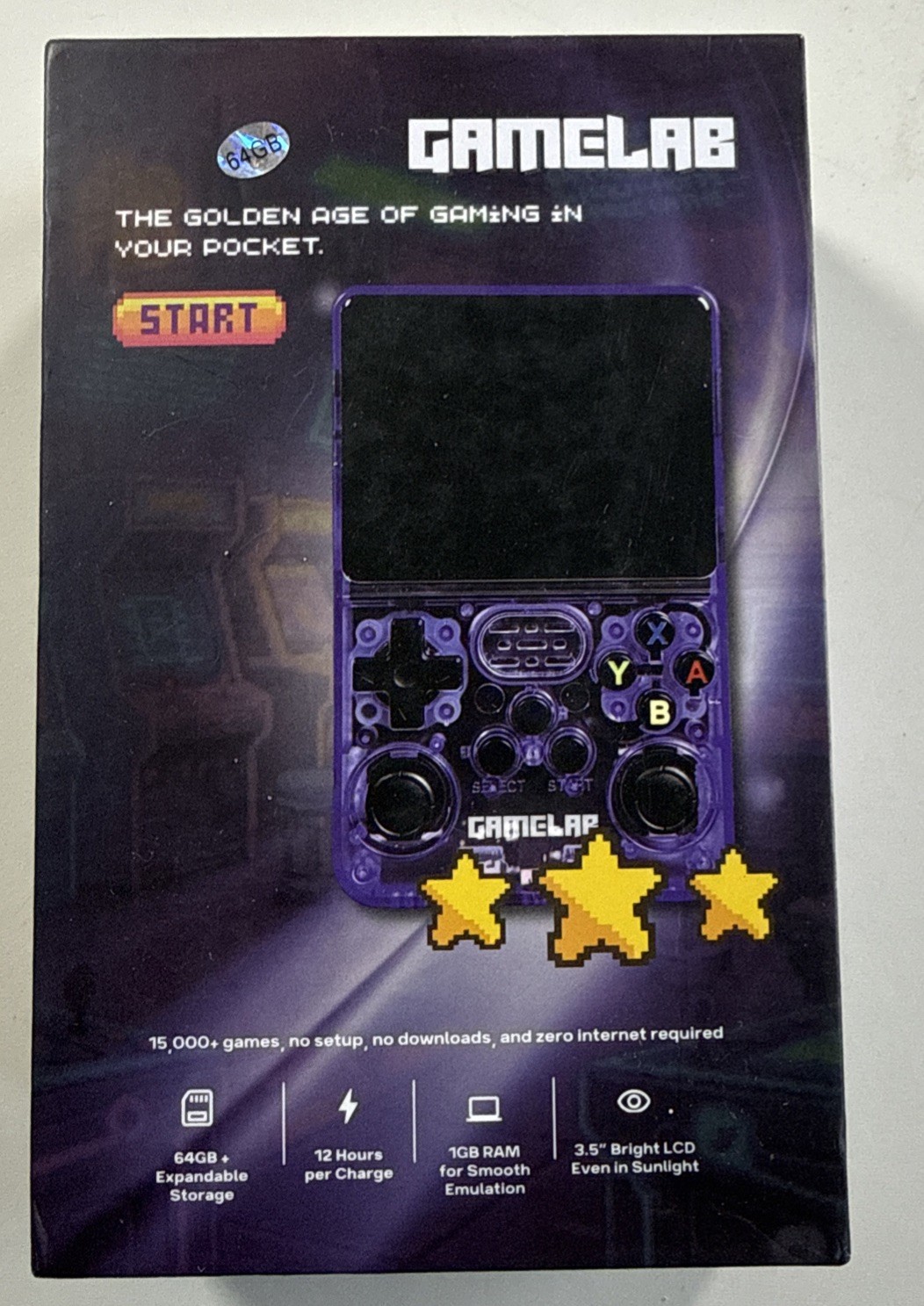 Game Lab R36S Retro Handheld Console 15,000 Games. 64gb, 3.5″ Screen-purple-New