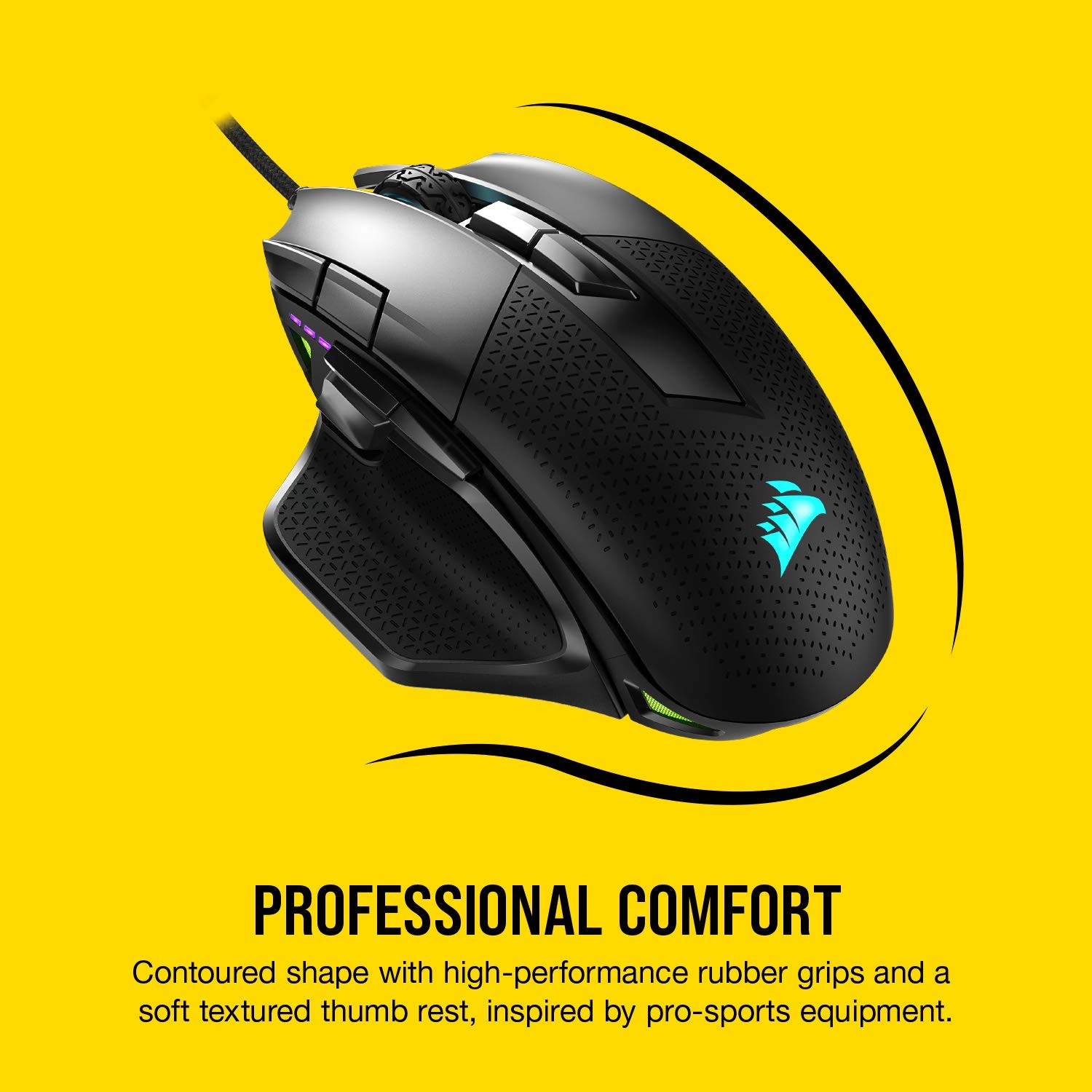 Corsair Nightsword Rgb Gaming Mouse For Fps Moba – 18000 Dpi – 10 Programmable