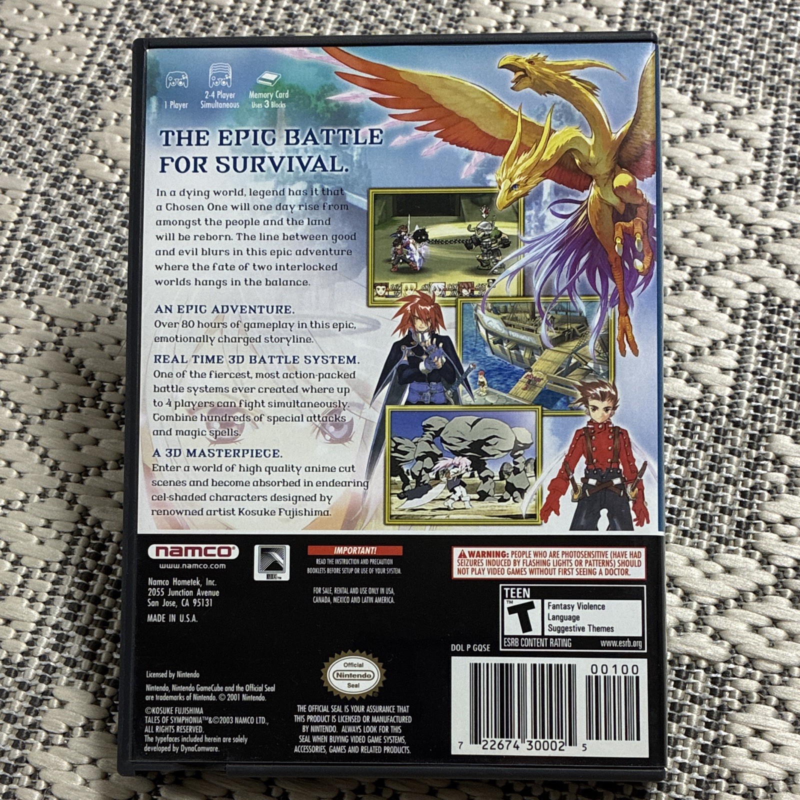 NAMCO Tales of Symphonia Manual Included Multiplayer GameCube NTSC-U/C T 2004