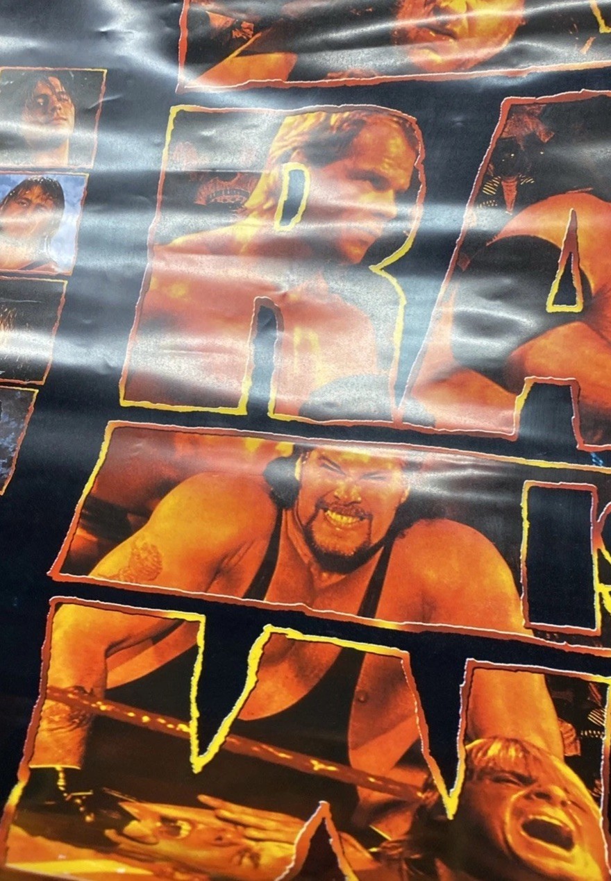 WWF RAW WrestleMania Nintendo SNES Sega Store Display Poster WWE Banner Standee