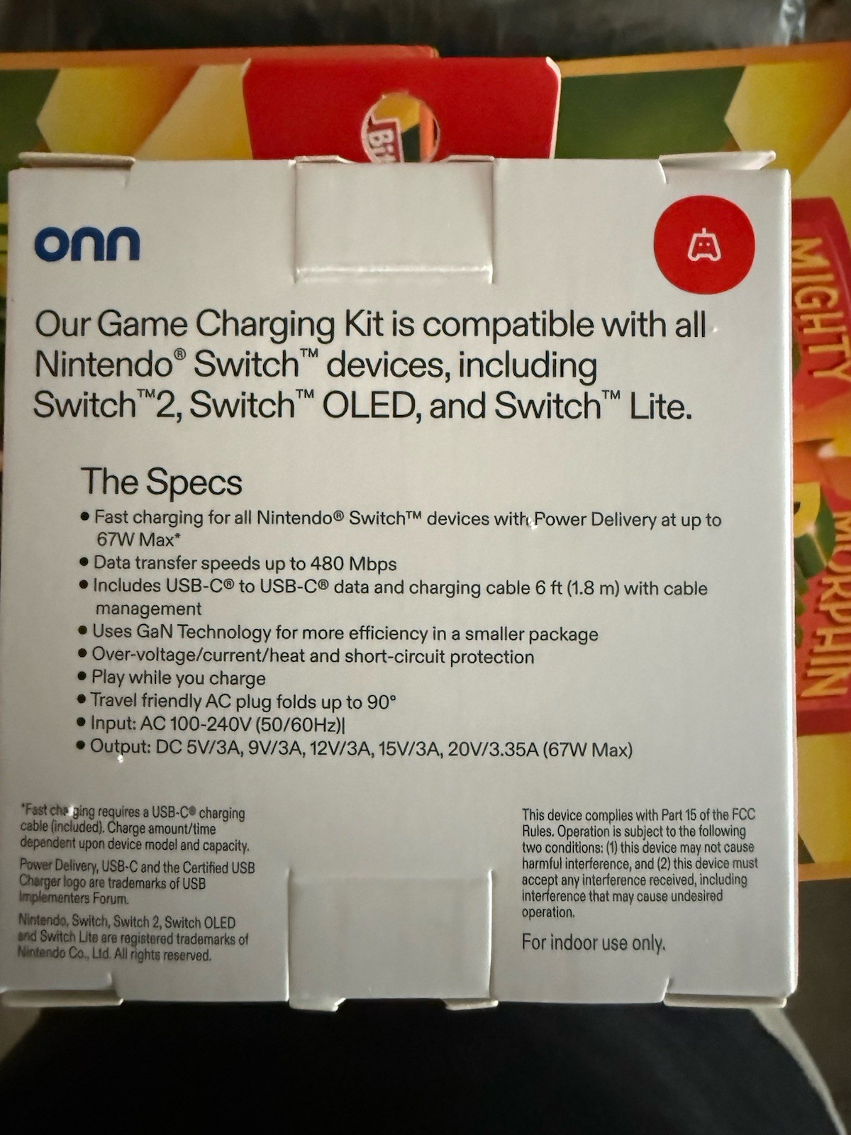 Onn. AC Adapter For Nintendo Switch 2-NIB- usb type C
