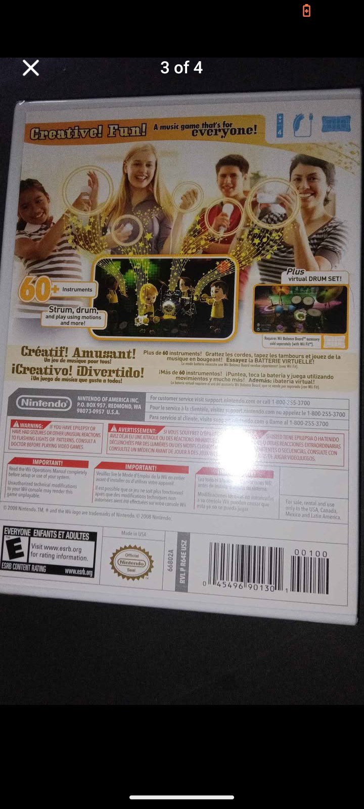 Nintendo Wii Music Original DVD Keep Case with Cover Art (fully Sealed)