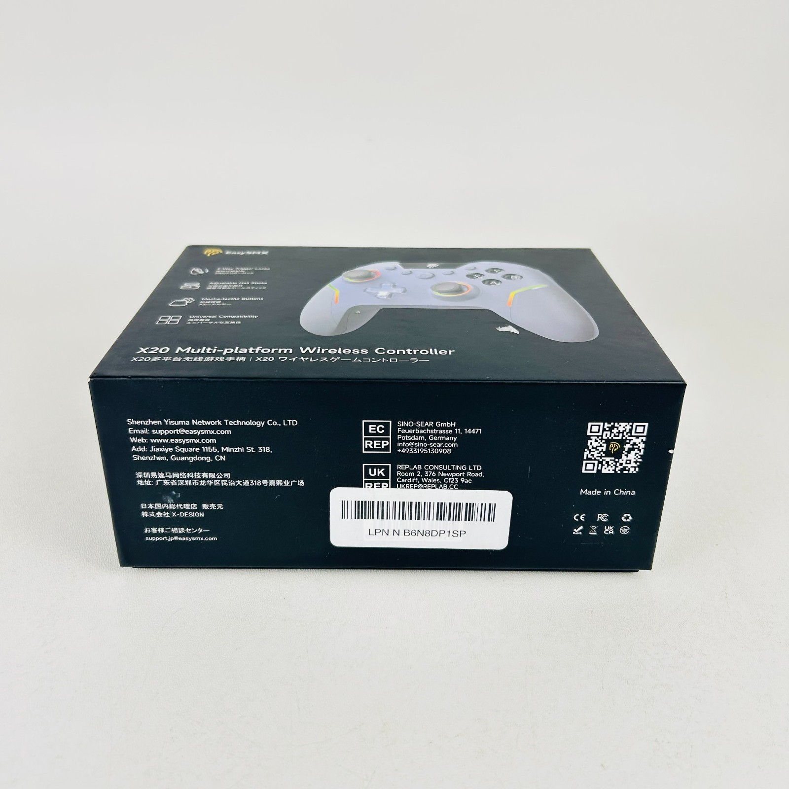 EasySMX X20 Wireless Gaming Controller RGB Backlit PC/Switch/Android/Steam iOS
