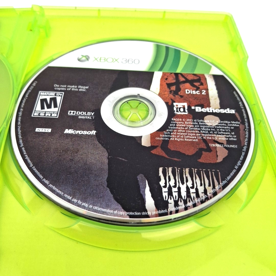 Rage (Microsoft Xbox 360, 2011) CIB Complete with Manual Tested Works