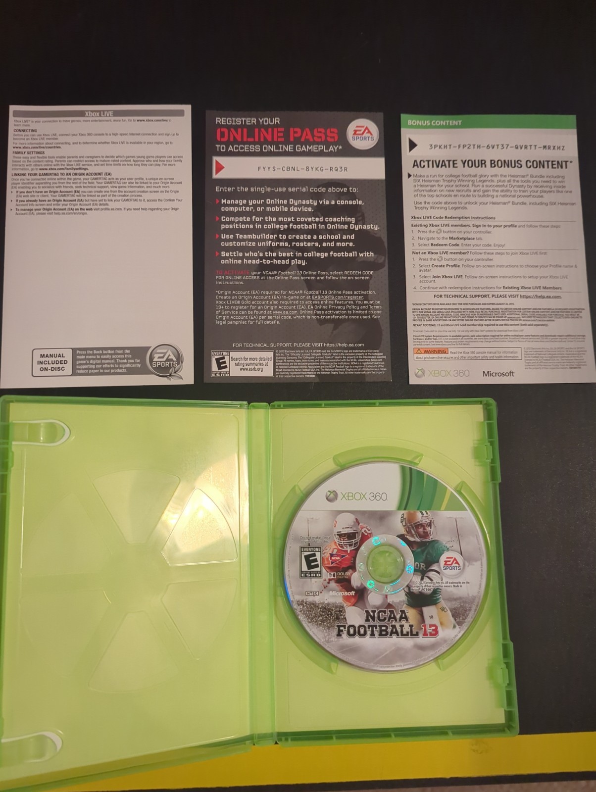 NCAA Football 13 — Bonus Edition (Microsoft Xbox 360, 2012) Complete Tested