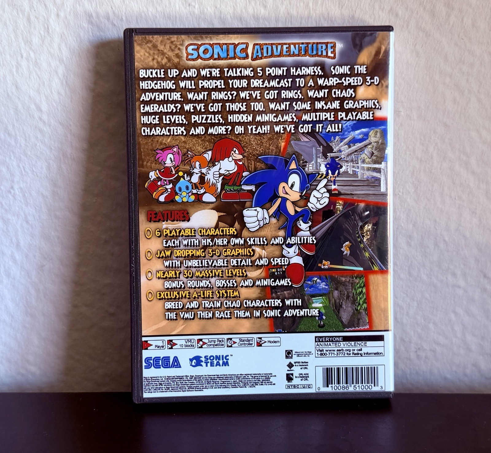 Sonic Adventure Sega Dreamcast *NOT WORKING* AS IS