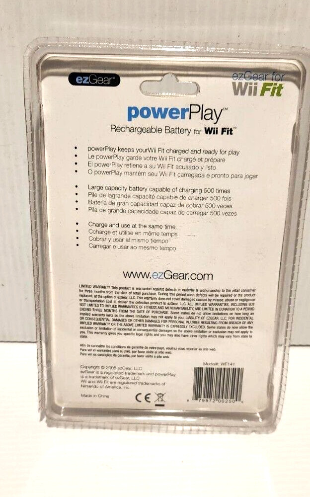 ezGear For Wii Fit Powerplay Rechargeable Battery 5000mAh #WF141