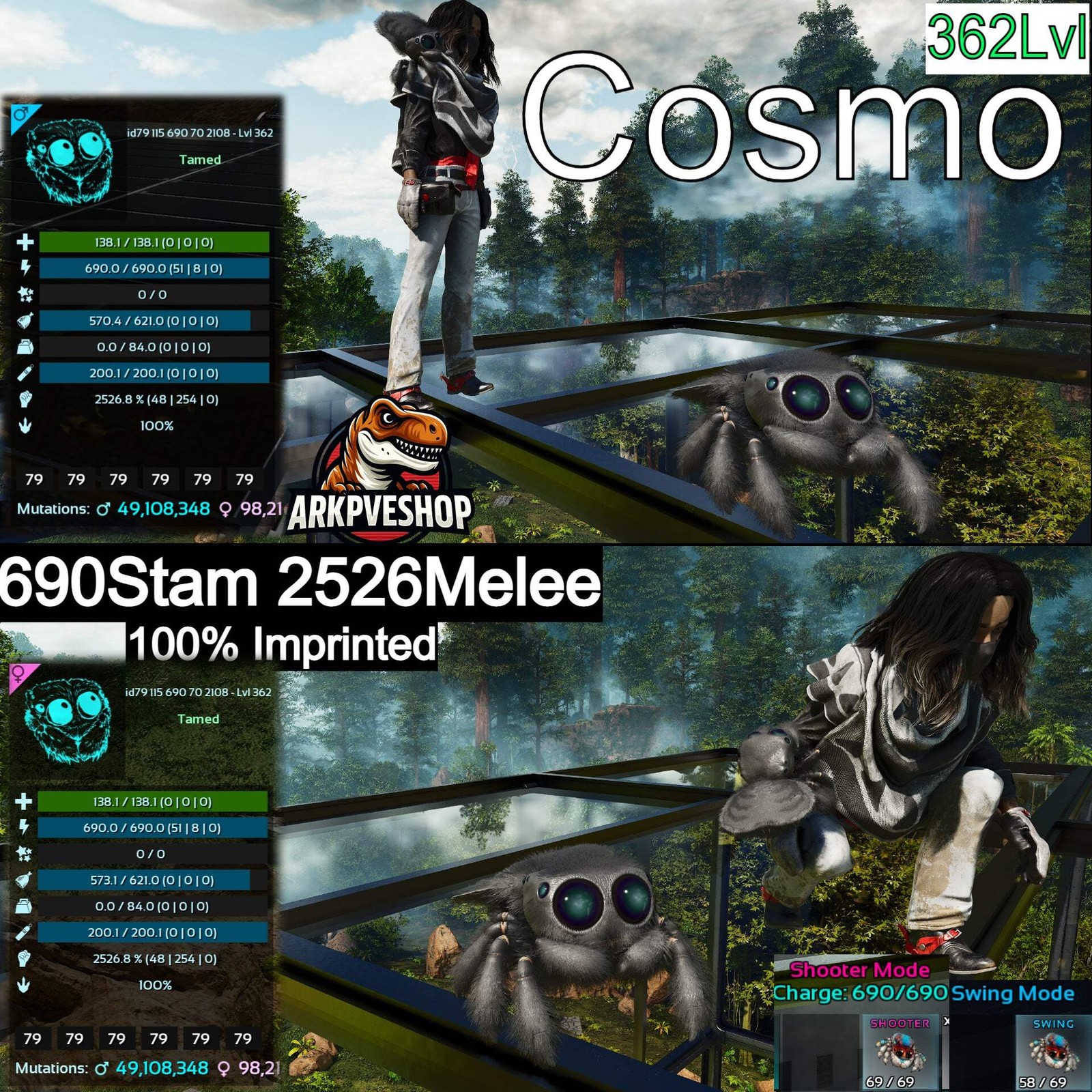 ASA PVE 🦖ARK Survival Ascended Cosmo / Spider 2526Melee