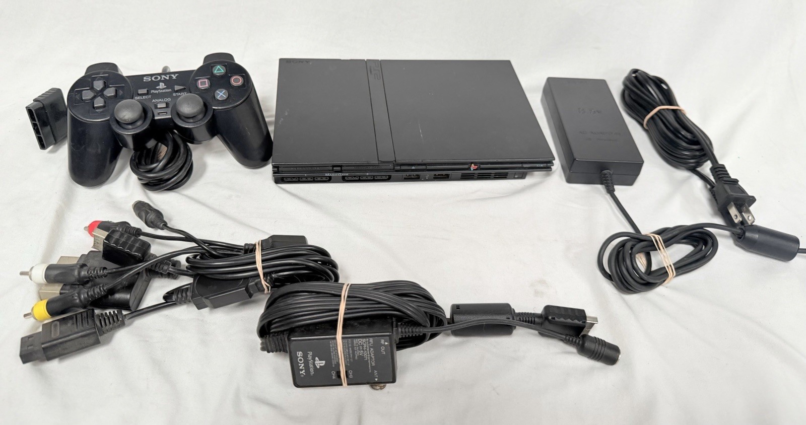 Sony PlayStation 2 PS2 Slim SCPH-70001 Console System OEM Bundle – Tested!!