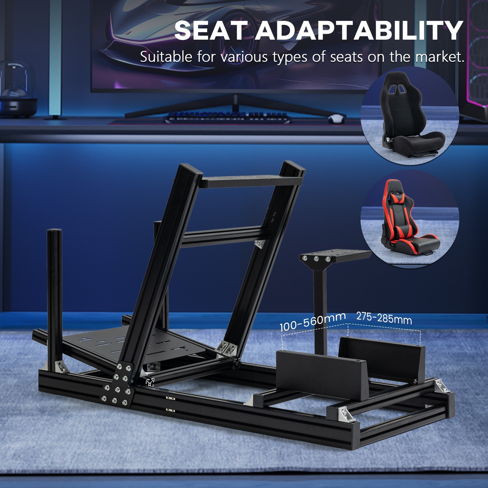 Supllueer 4080 Aluminum Racing Simulator Cockpit Fit Logitech Thrustmaster T300