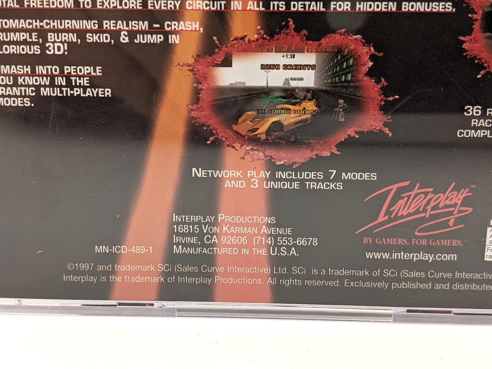 Carmageddon PC Video Game Combat 3D Racing Interplay 1997 CD-ROM Win 98 XP