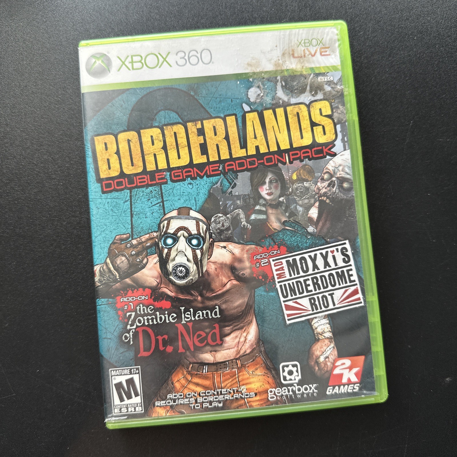 Borderlands Double Game Add-On Pack Zombie Island Ned Mad Moxxi’s Riot CIB Works
