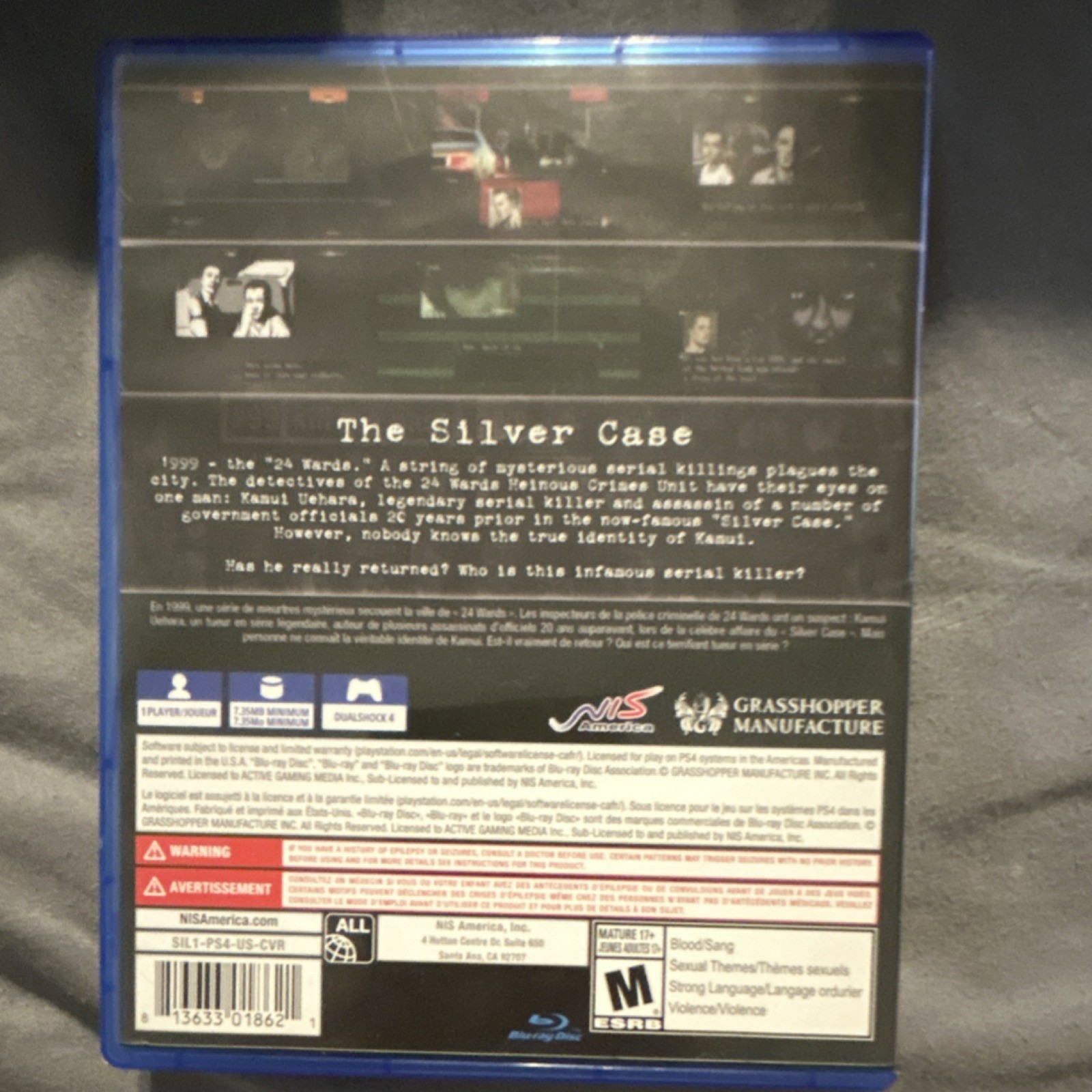 NIS America The Silver Case PS4 DualShock 4 Mystery Detective Action M Rated