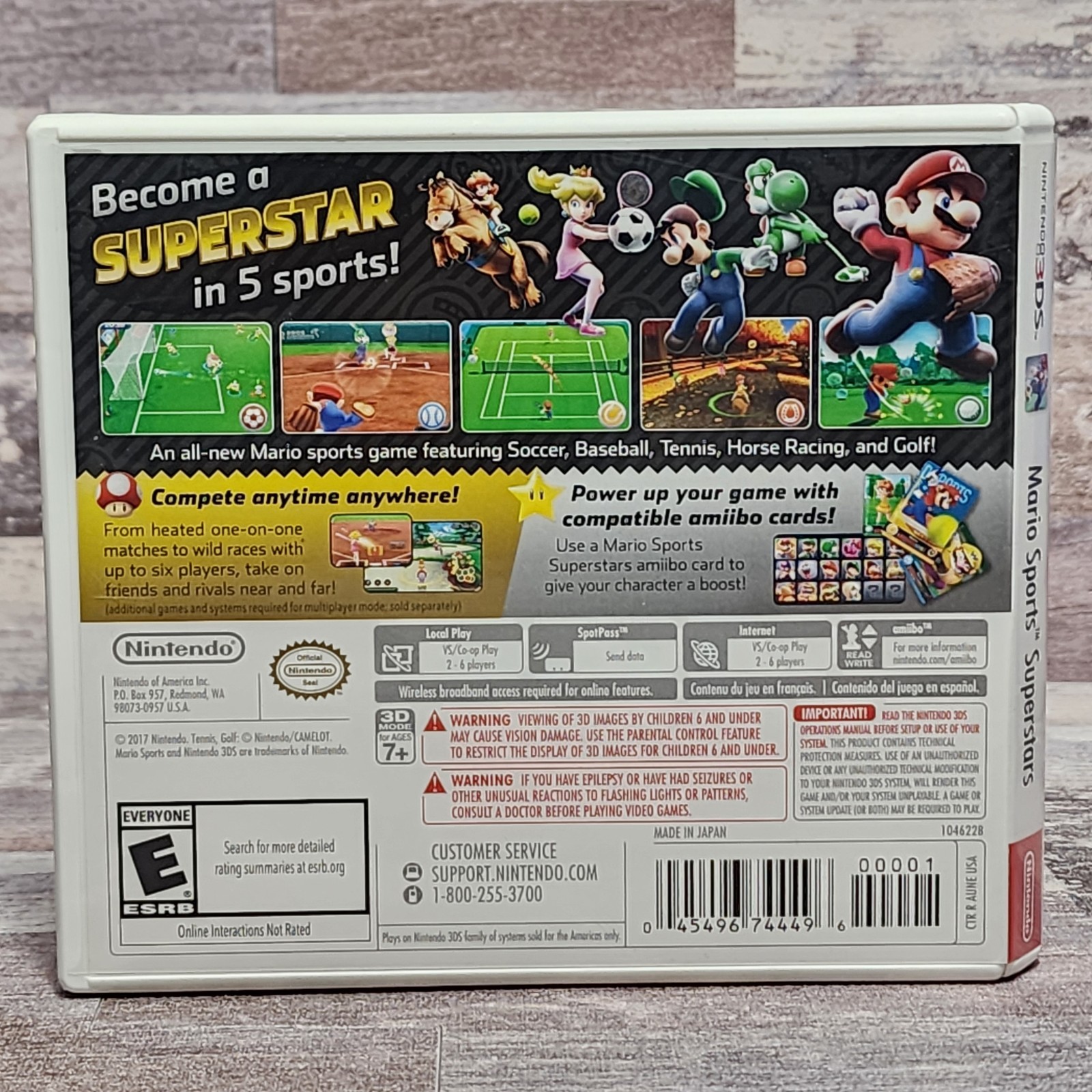 Nintendo 3DS Mario Sports Superstars Used Game Complete In Box w/ Amiibo Card