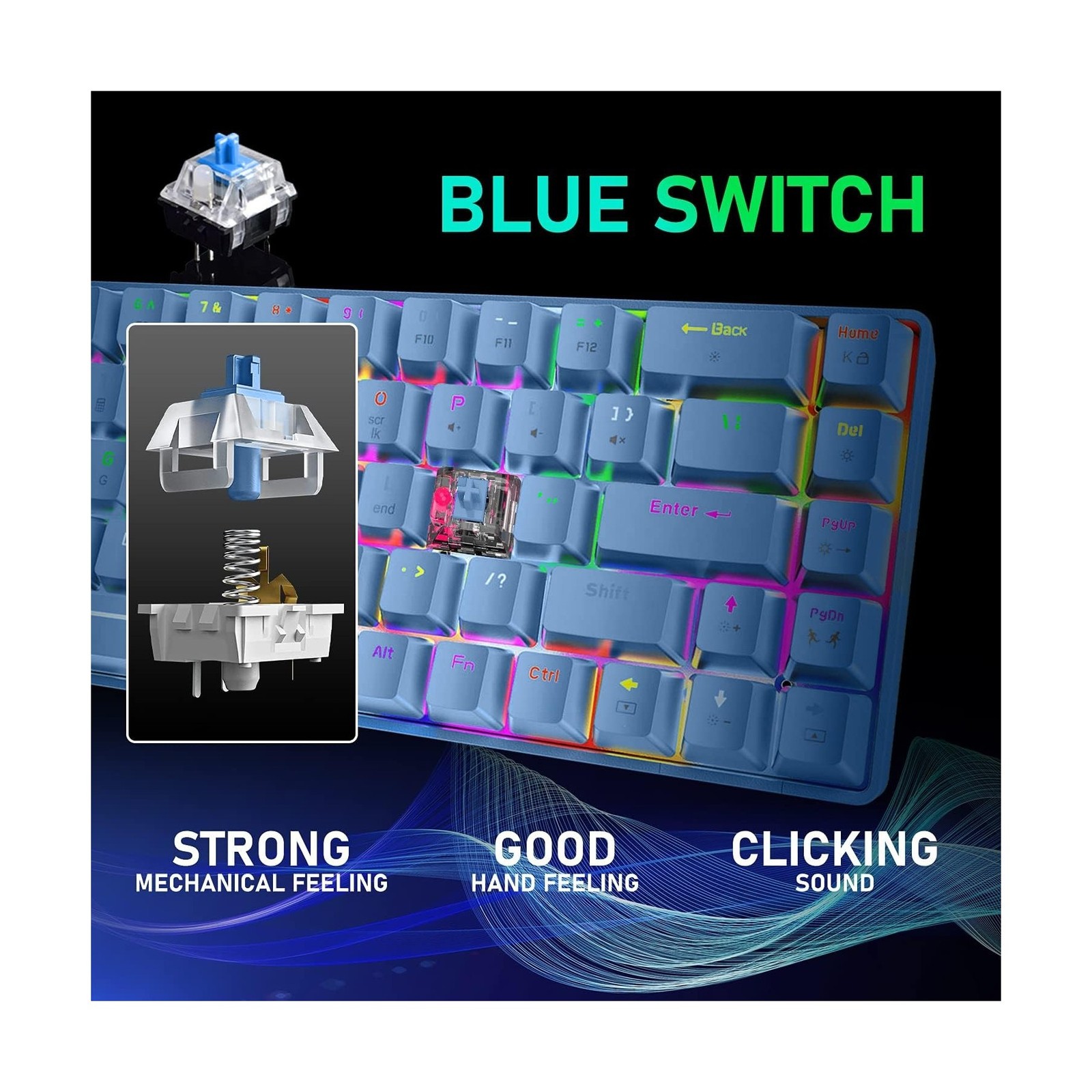 65% Wired Gaming Mechanical Keyboard and Mouse Combo, Mini 68 K… FAST USA SHIP