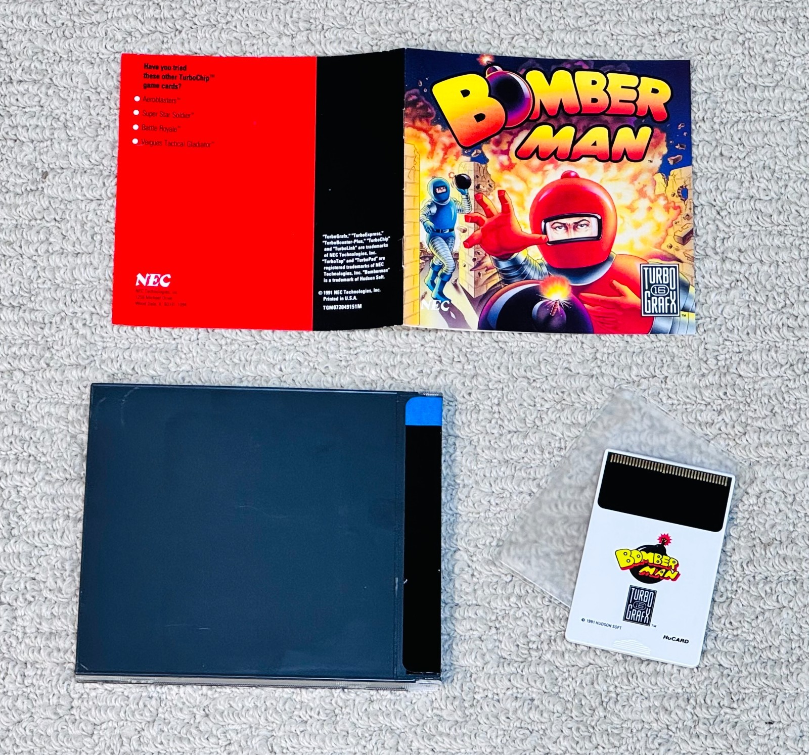 Bomberman (NEC Turbografx 16) Complete Game – Manual & Sleeve – CIB