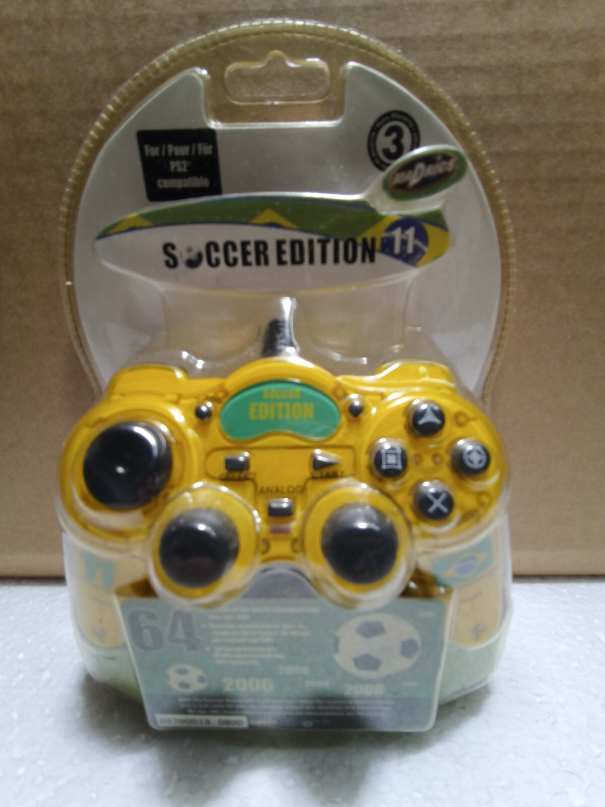 PlayStation 2 Controller Soccer Edition Brazil 2006, Factory Sealed, NEW, RARE!