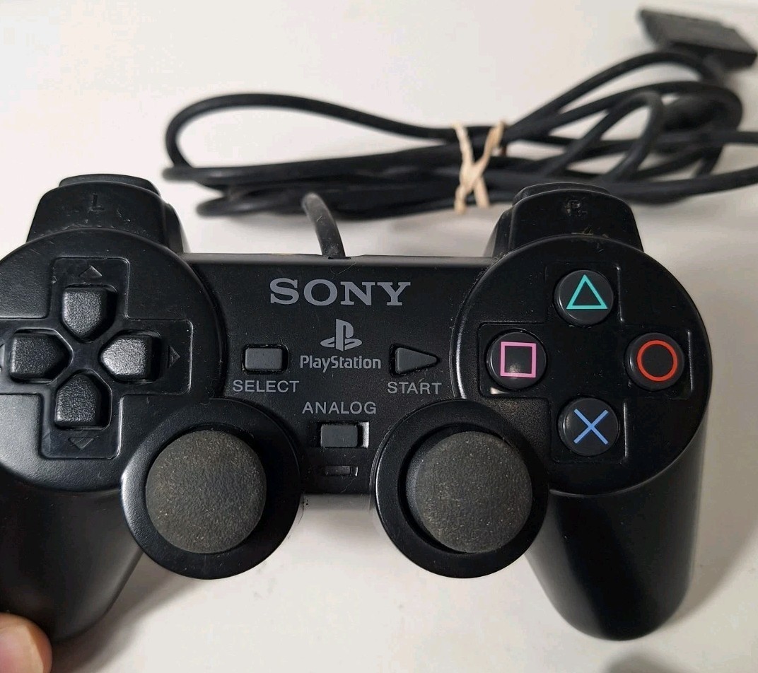 Sony PS1 PS2 Controllers Lot Of 4 Wired Black And Gray UNTESTED Parts Or Repair