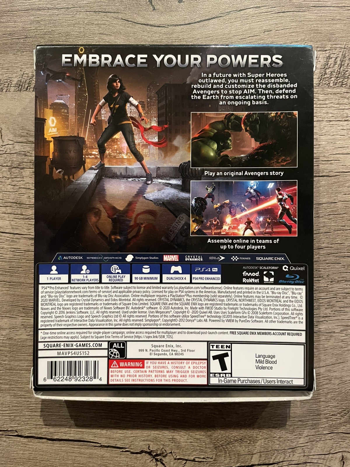 Marvel Avengers – Limited Edition Box & Patches (Sony PlayStation 4, 2020)