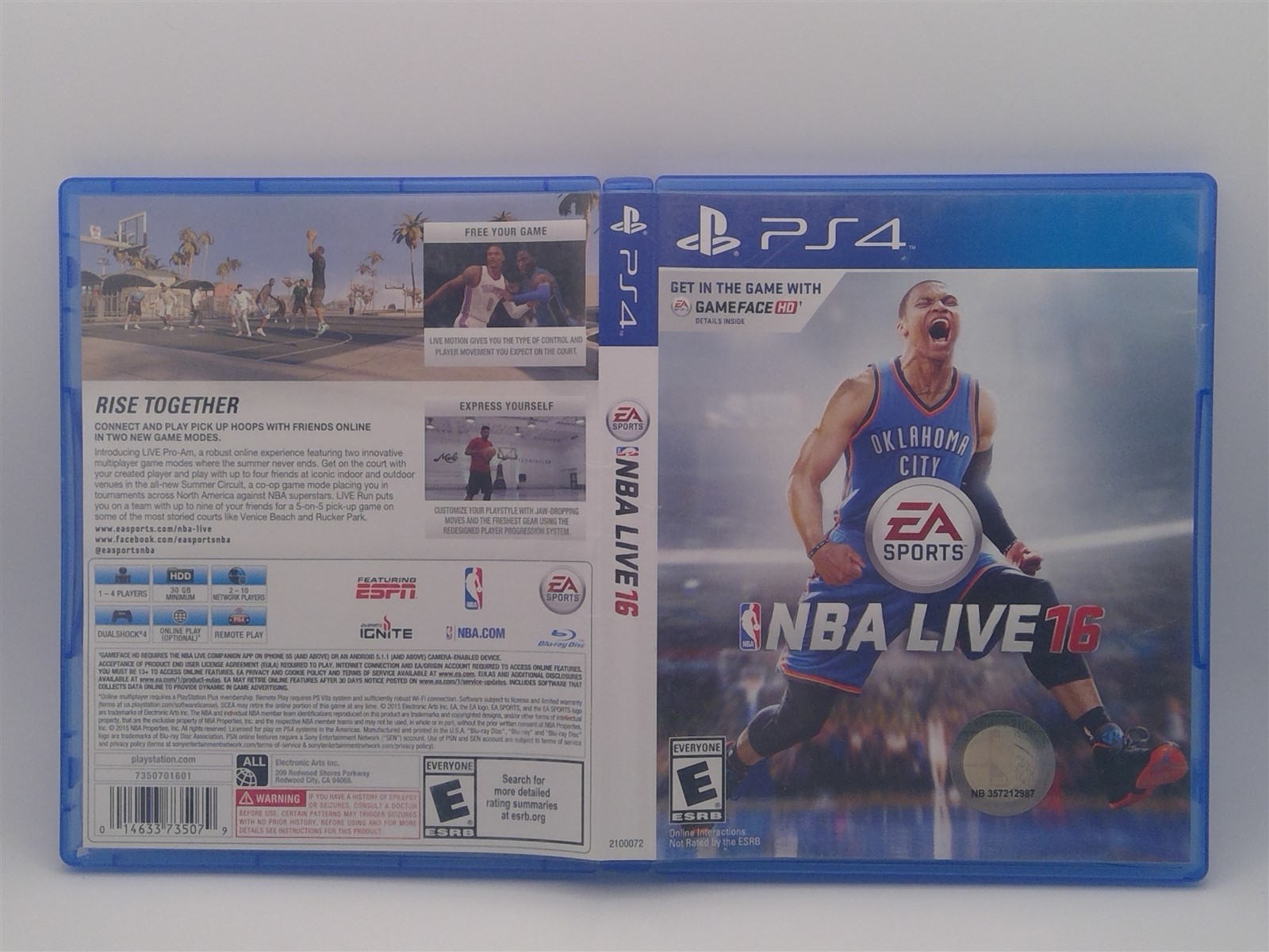NBA Live 16 (PlayStation 4) Russell Westbrook Cover – Complete Tested Working