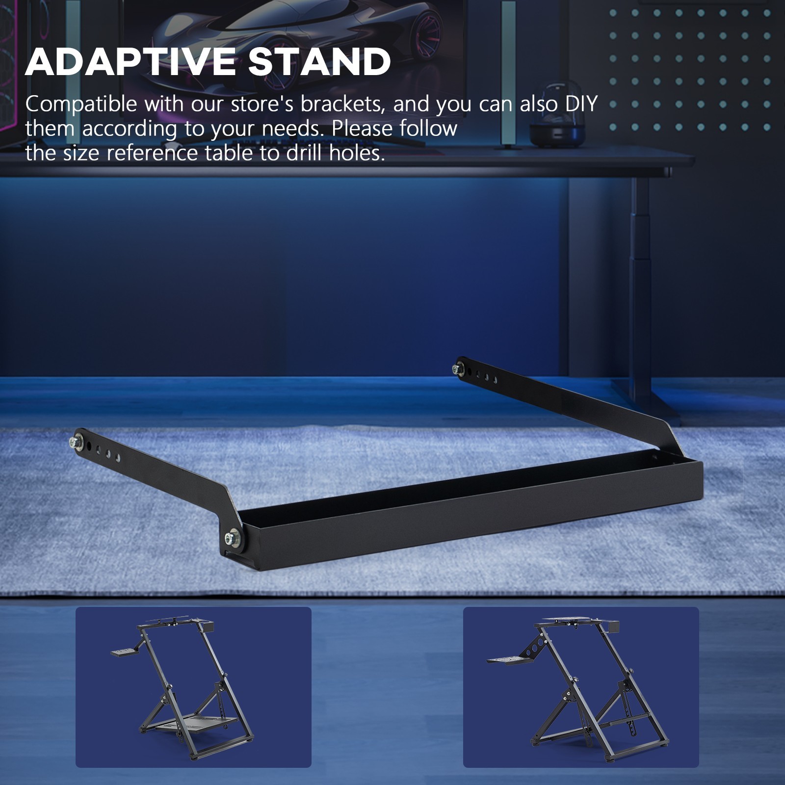 Supllueer Racing Wheel Stand For Seat Holder Kit DIY Card Slot Organizer Set