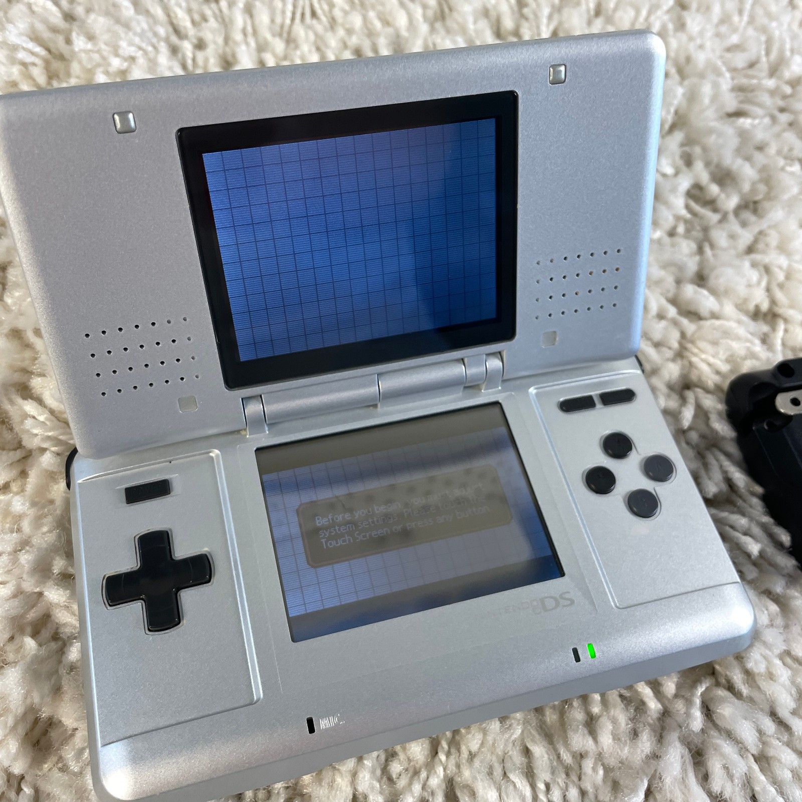Nintendo DS Original NTR-001 Titanium Silver Handheld Console System Tested
