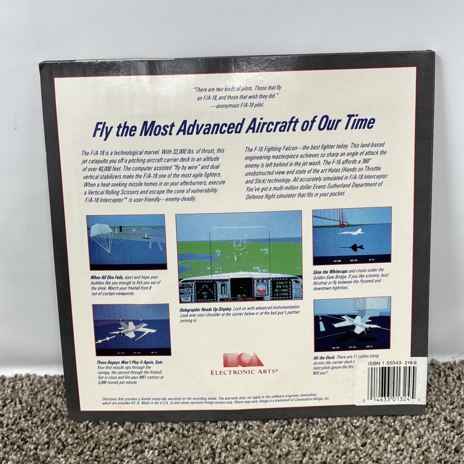 F/A-18 Interceptor Sleeve-Manual-Amiga Vintage Untested