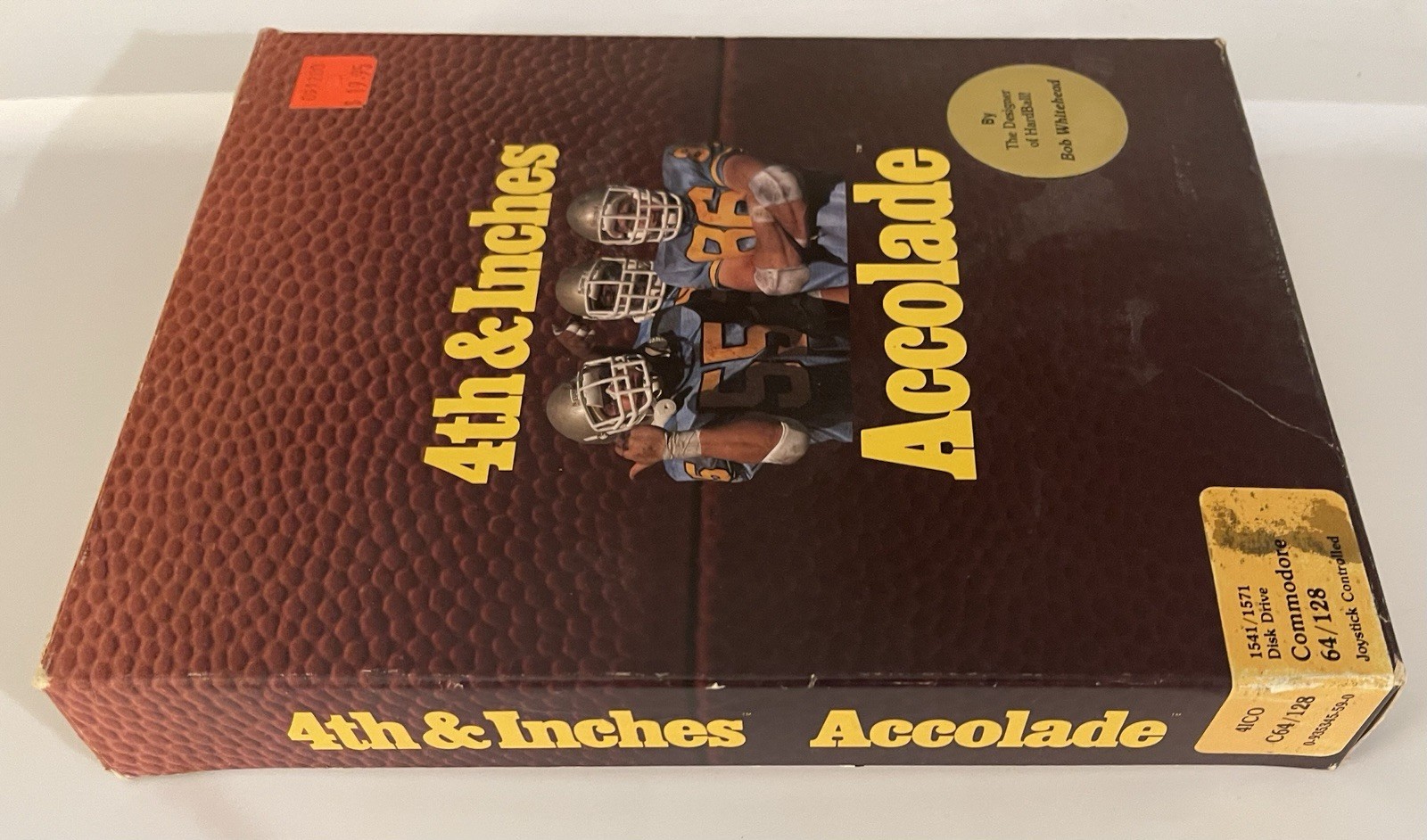 4th & Inches Football Accolade Tested Commodore 64 128 Disk Box Manual 1987 C64