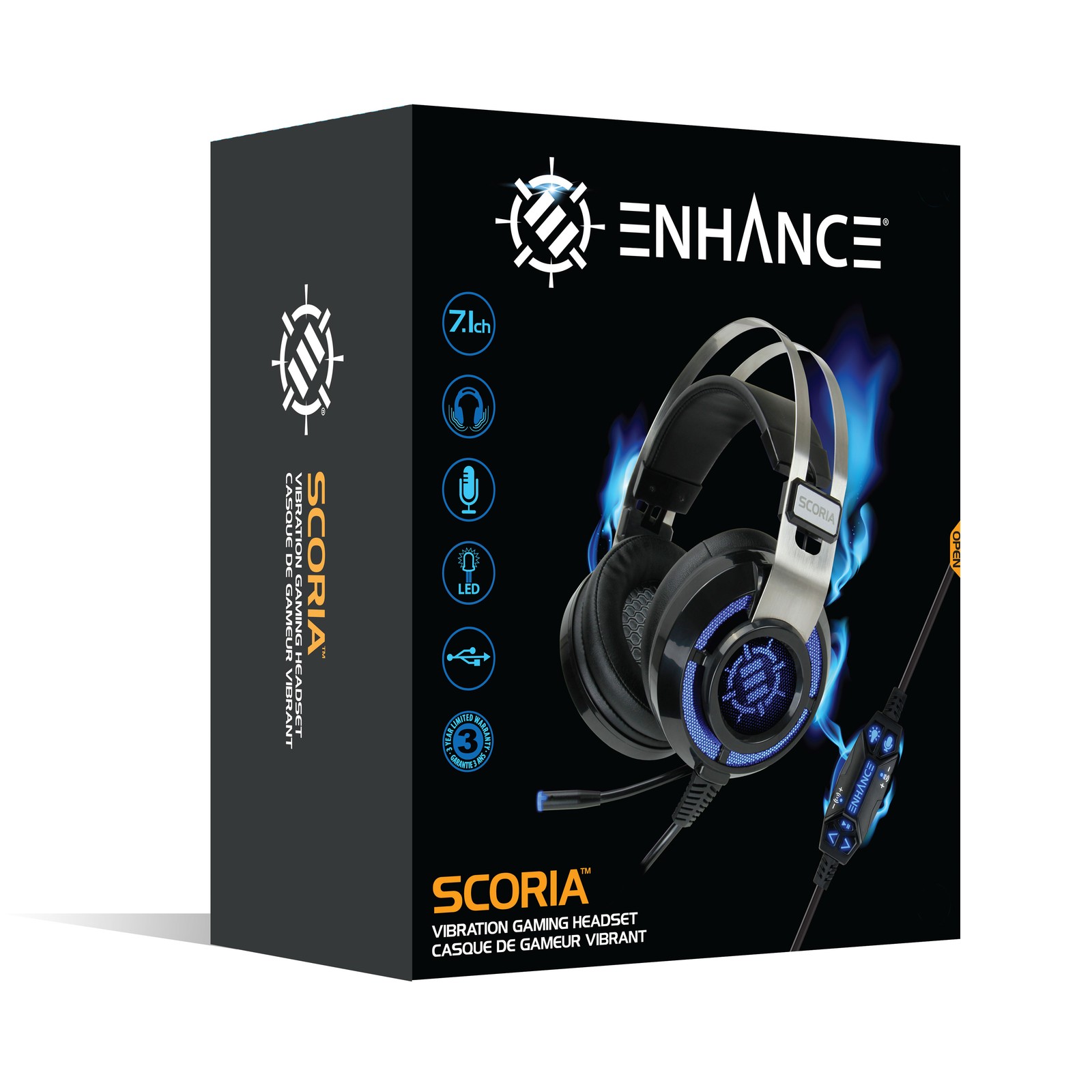ENHANCE SCORIA PC Gaming Headset w/ 7.1 Virtual Surround , Adjustable Vibration