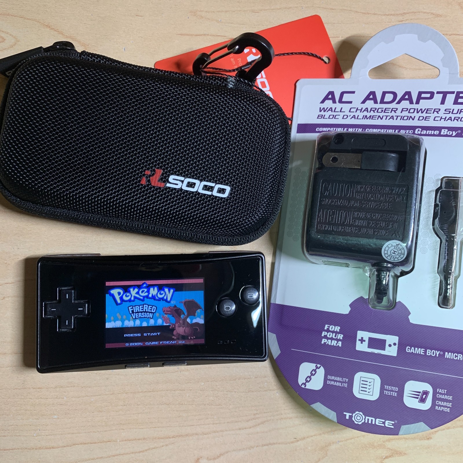 Nintendo Game Boy Micro Black Console New Battery Faceplate Charger Case Tested