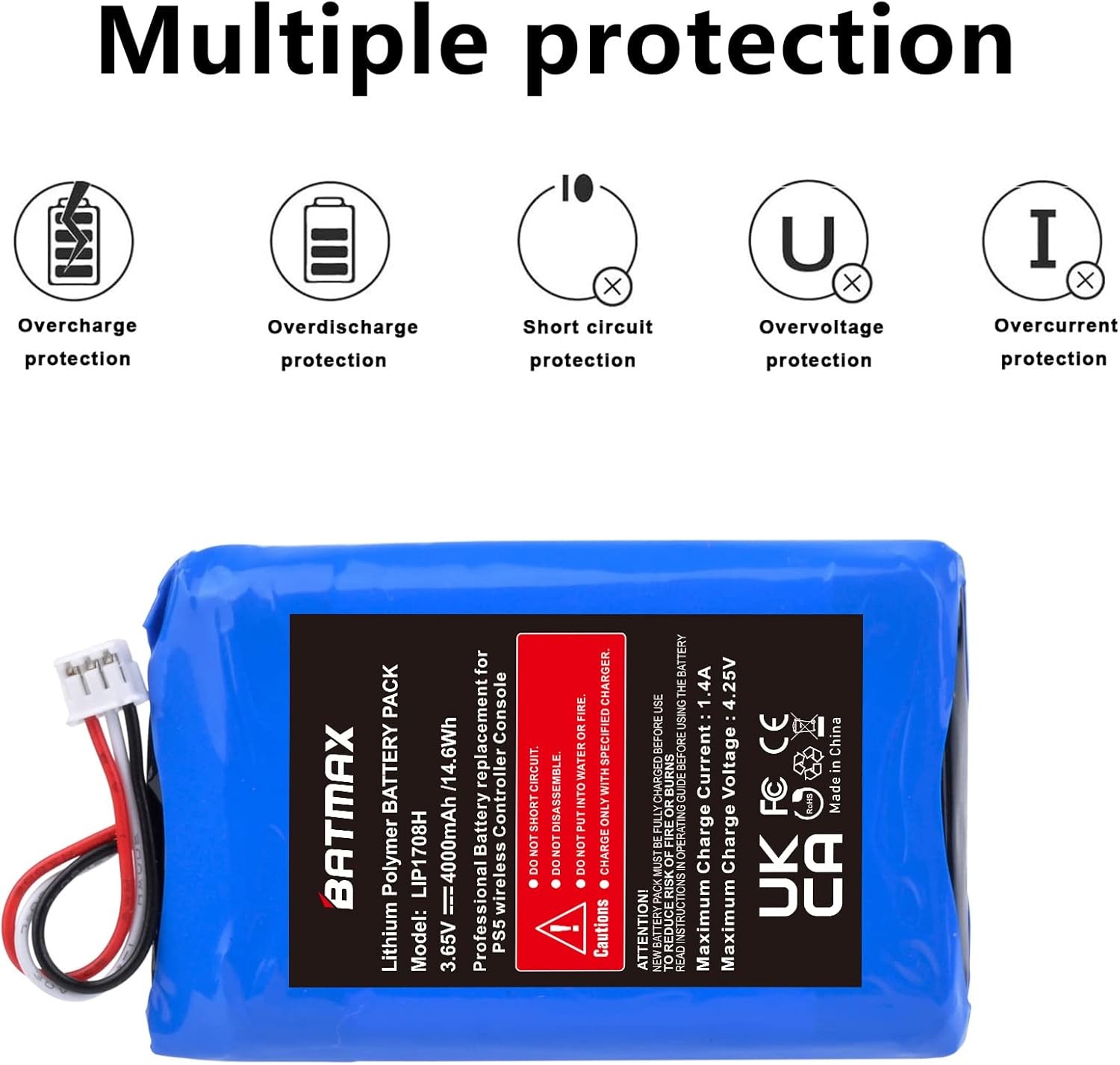 Batmax 4000mAh LIP1708 Battery for Sony PS5 PlayStation 5 Dual Sense Controller