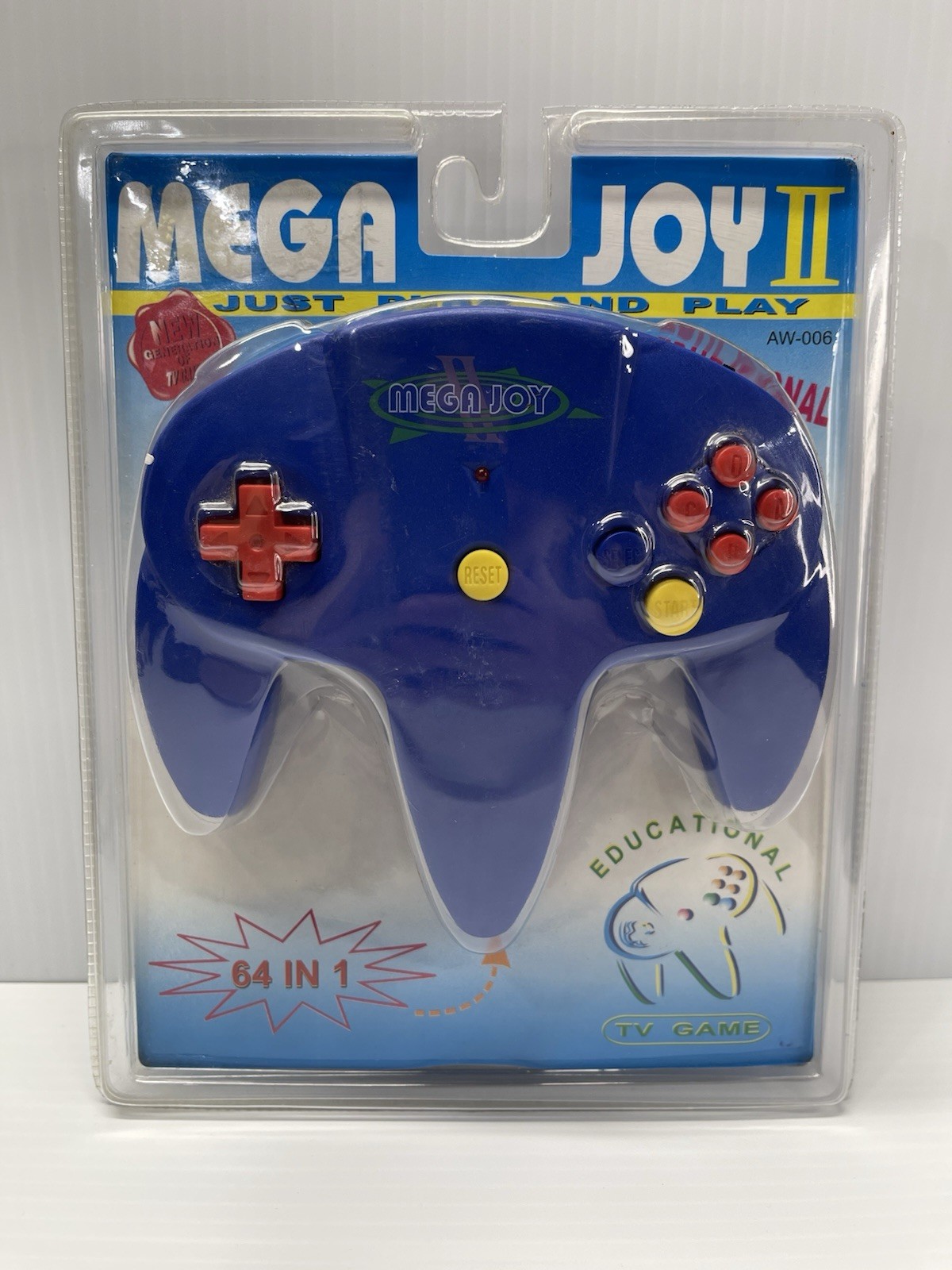 Mega Joy II Blue Plug and Play 64 In 1 TV Game Controller Educational AW-006 NEW