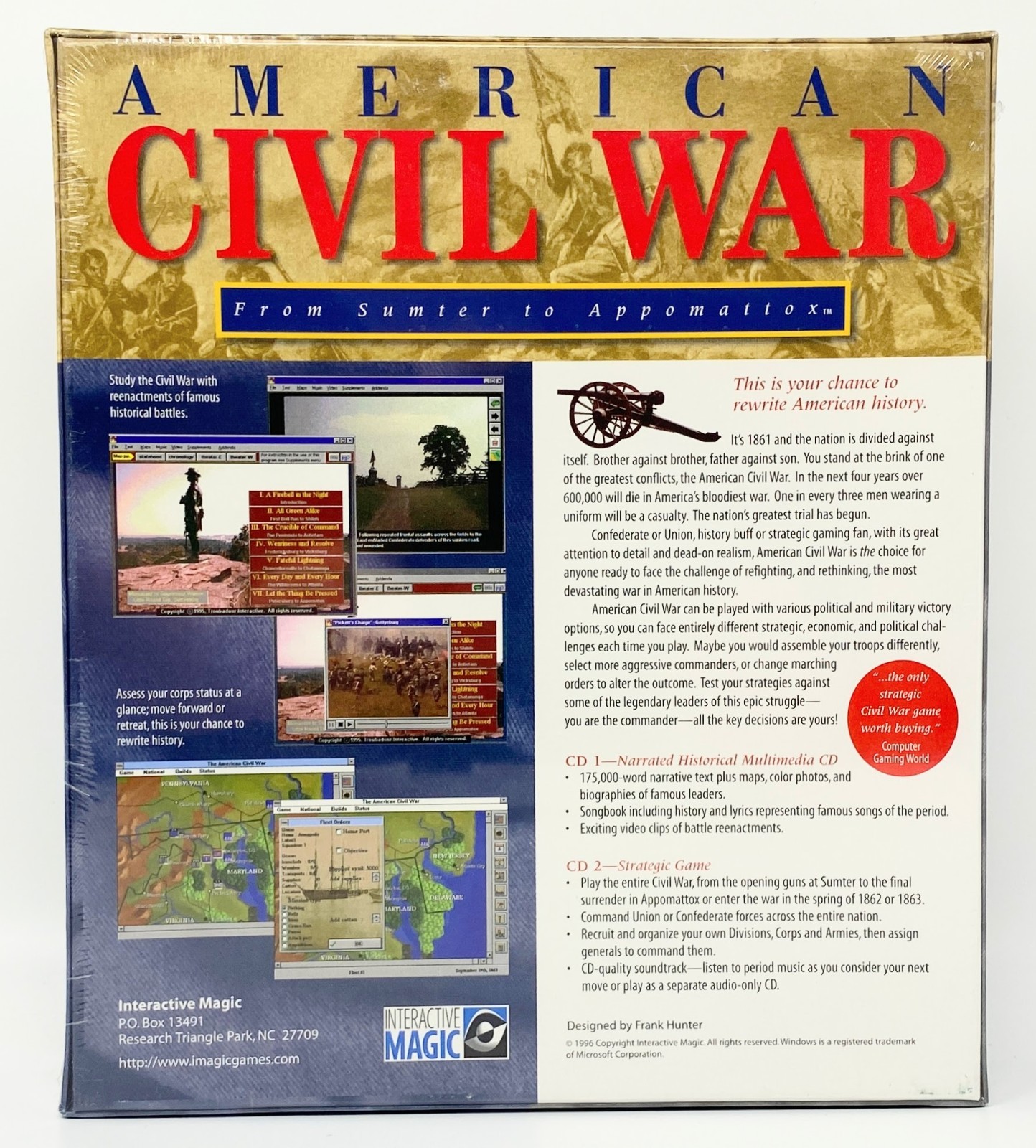 Lot of 3 Civil War PC Games – North VS South, American Civil War… VG/NEW