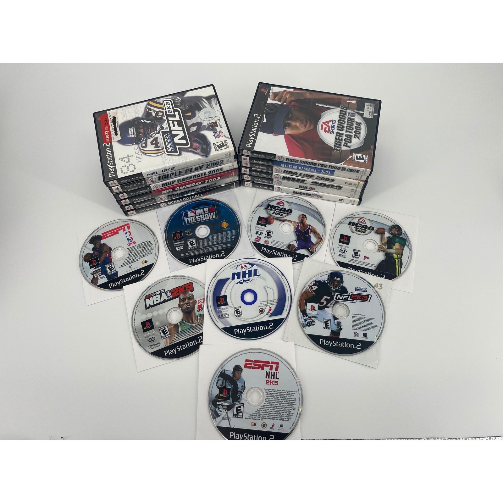 Sony PlayStation 2 Sports Game Lot 20 Games Madden NBA NHL NCAA PS2 Good Mixed