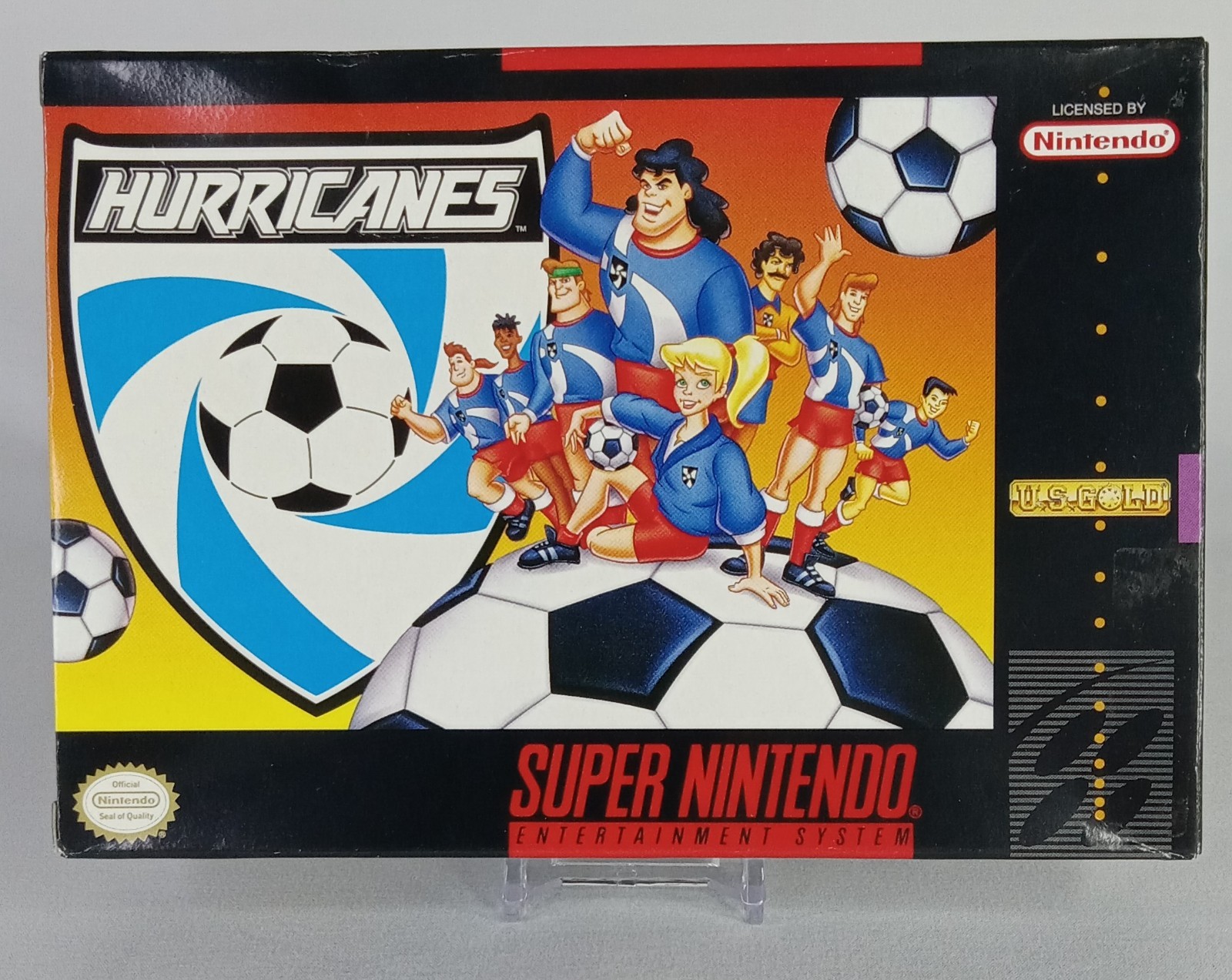 Hurricanes US Gold SNES Super Nintendo Tested Working Authentic CIB Complete