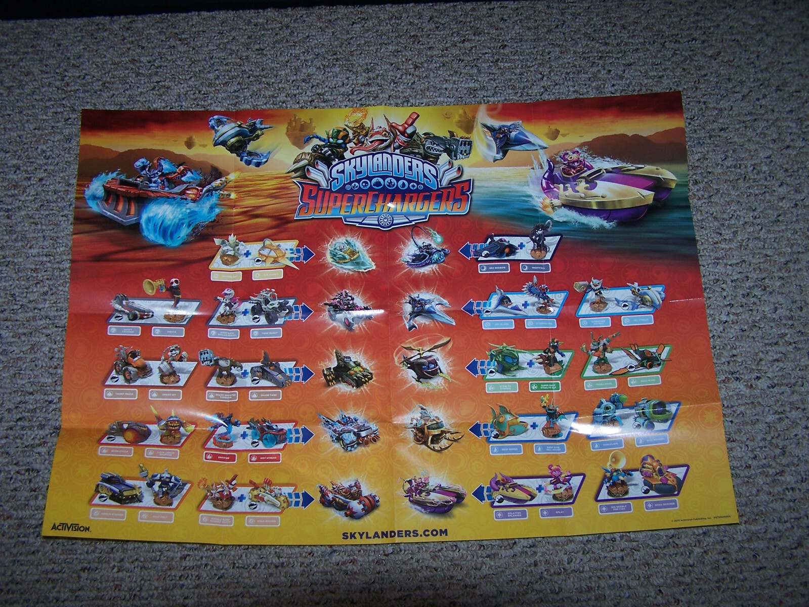 Skylanders Superchargers Racing Wii Lot Set 20 Poster Cards Stickers Exclusives