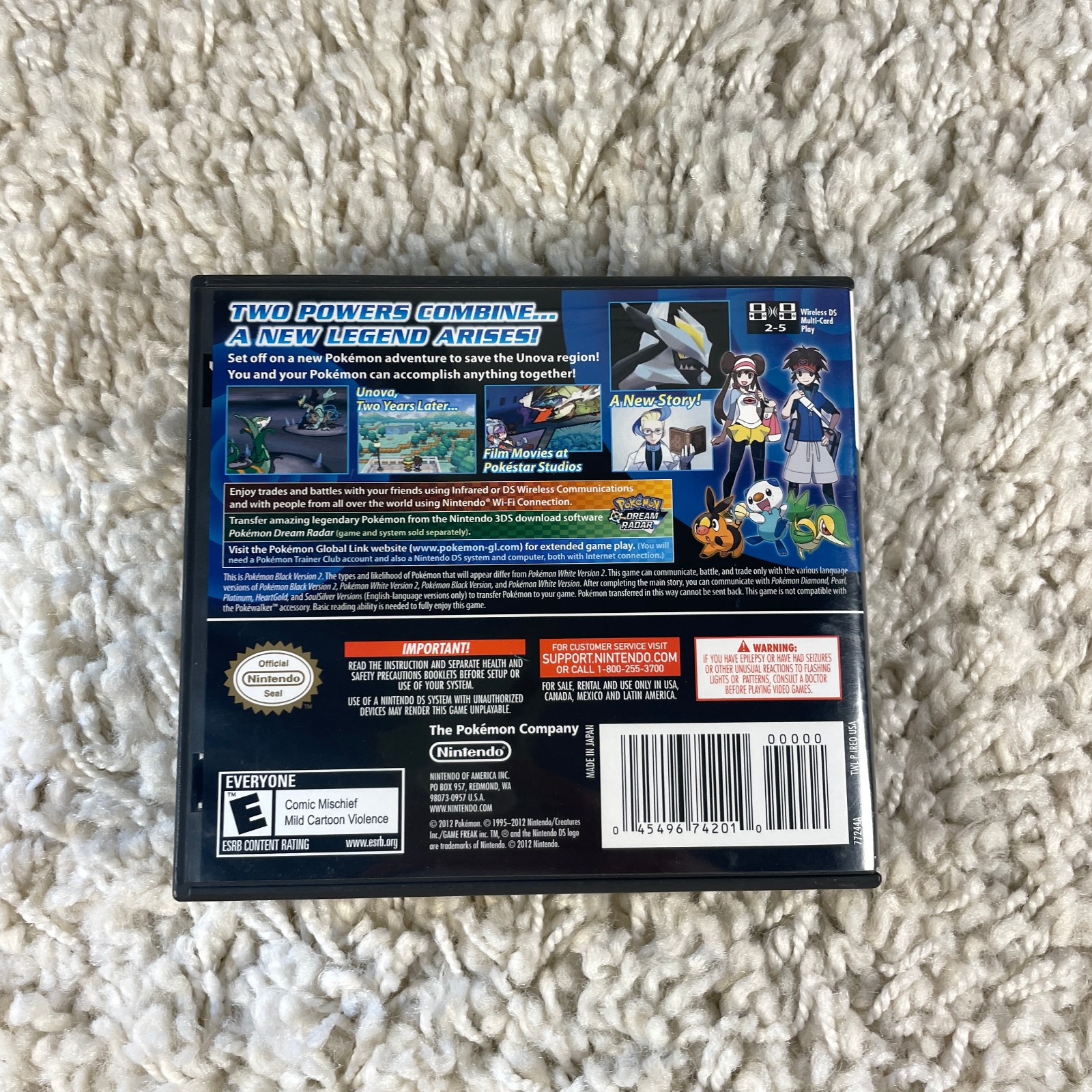 Pokémon Black Version 2 (Nintendo DS, 2012) Authentic Complete in Box CIB Tested