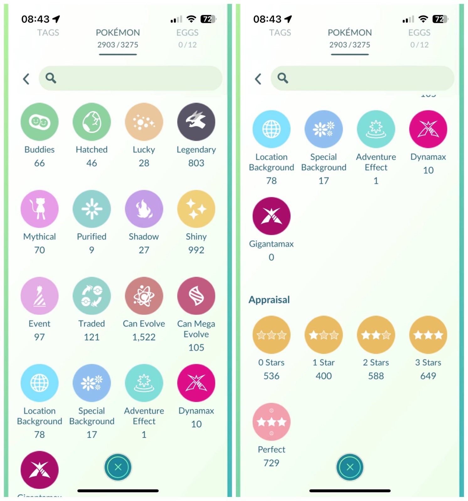 Poke Acc GO LvL 75 – 37k Coins, 465 Pass – 803 Legend, 992 Shiny-Name changeable