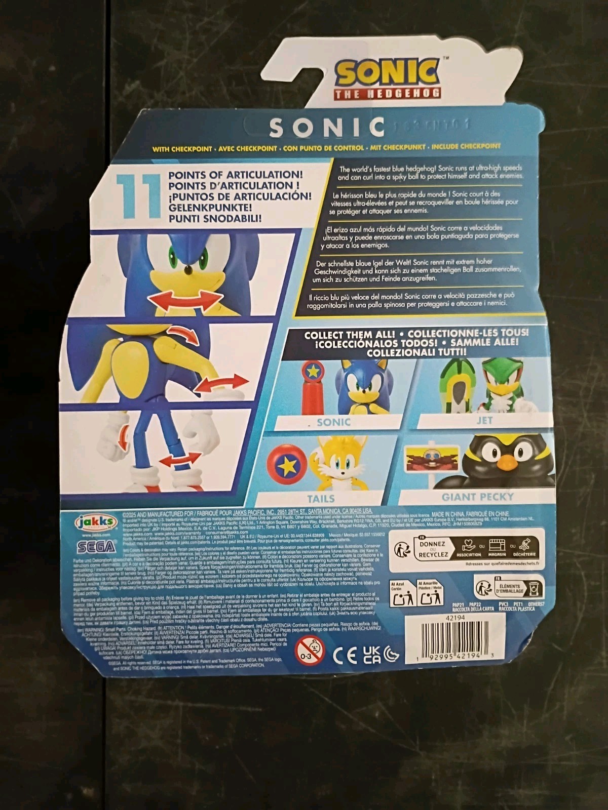 5-PK SONIC the HEDGEHOG 4″ Lot Knuckles Trip Metal Classic Modern 35th Jakks