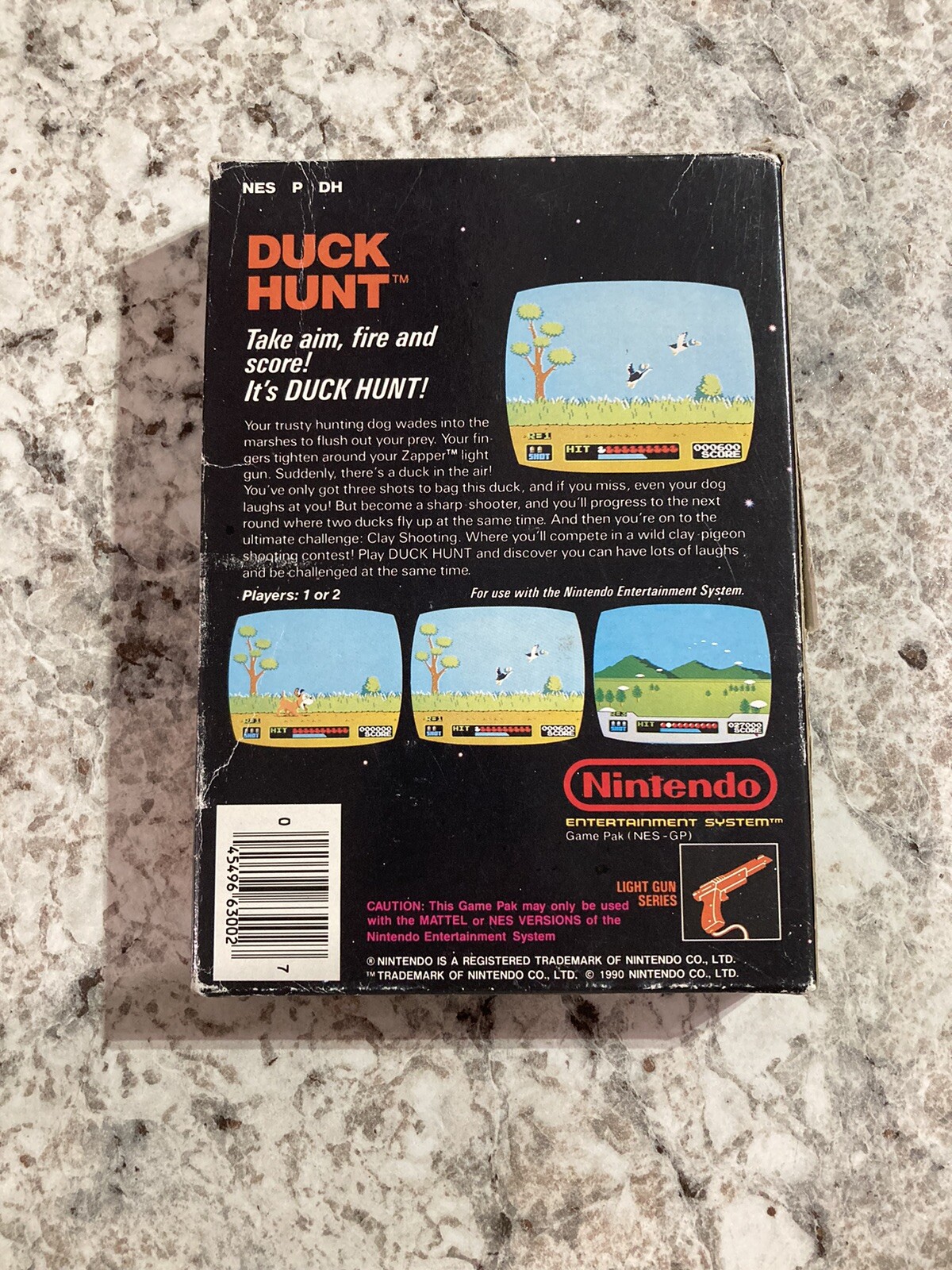 1985s Duck Hunt (Nintendo NES Game) CIB Authentic/Rare/ 3 Screws/sticker seal