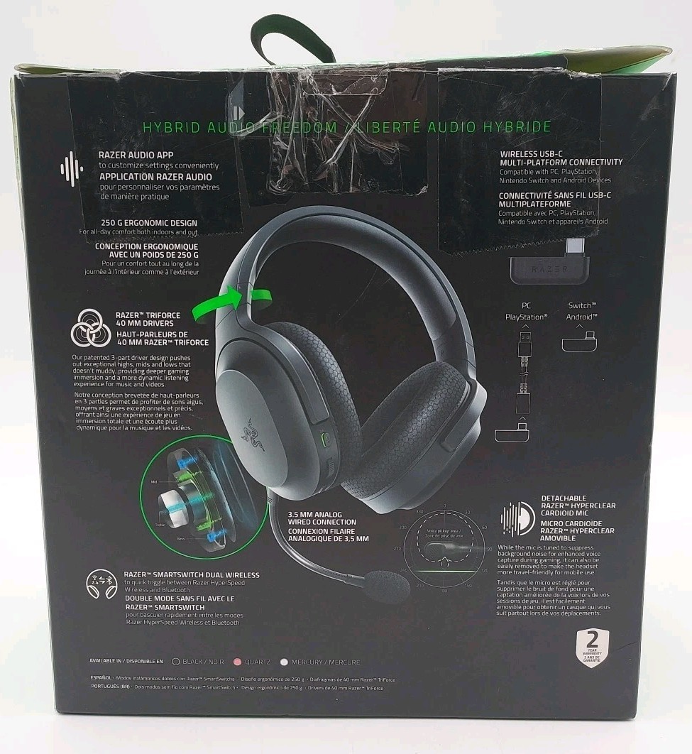 RAZER BARRACUDA X WIRELESS MULTI-PLATFORM GAMING AND MOBILE HEADSET (I1-A5)