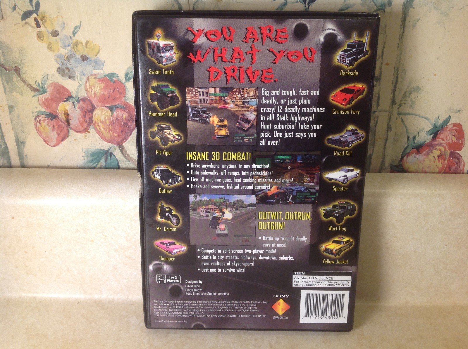 Sony Playstation 1 TWISTED METAL Long Box Video Game NO MANUAL Tested Working
