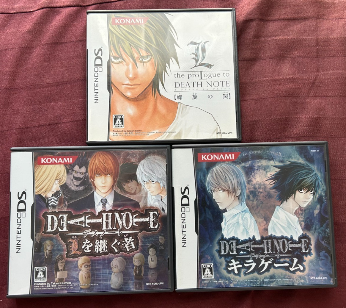 Death Note Kira Game & L wo Tsugumono & Rasen no Wana set Nintendo DS JAPAN