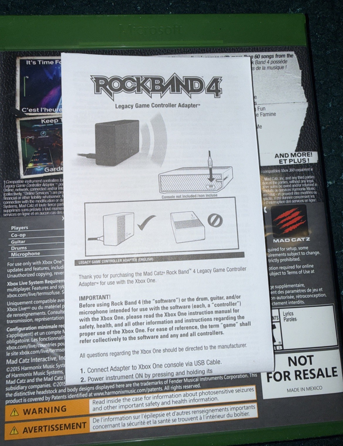 Xbox Rock Band 4 Legacy Adapter by Mad Catz for Xbox One and Series