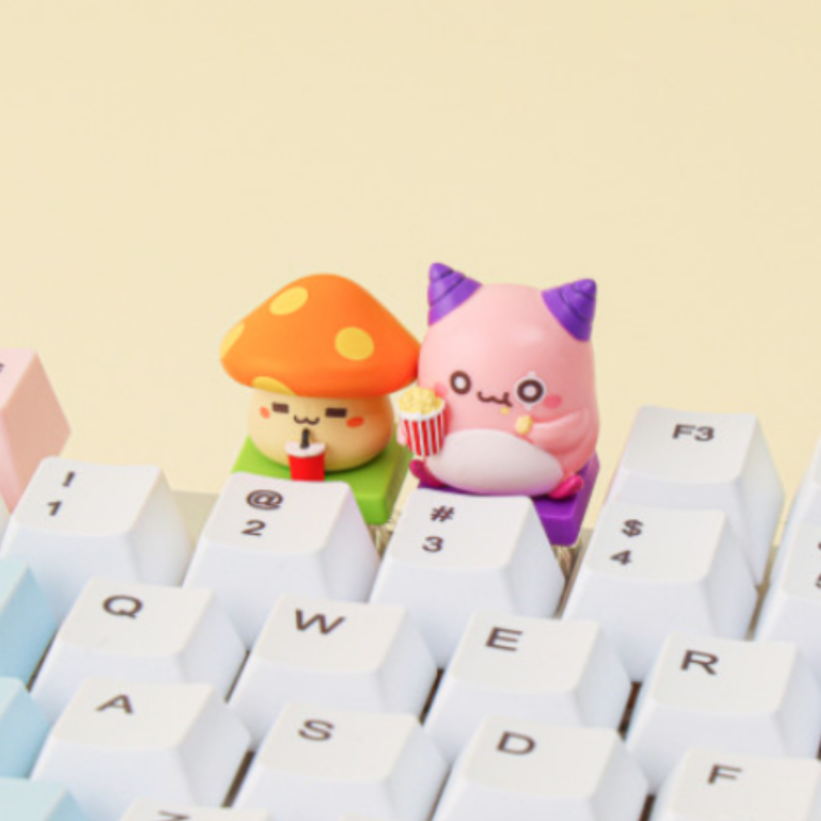 Maple Story Movie Limited Edition Keycap Keyring 2Types PinkBean Orange Mushroom