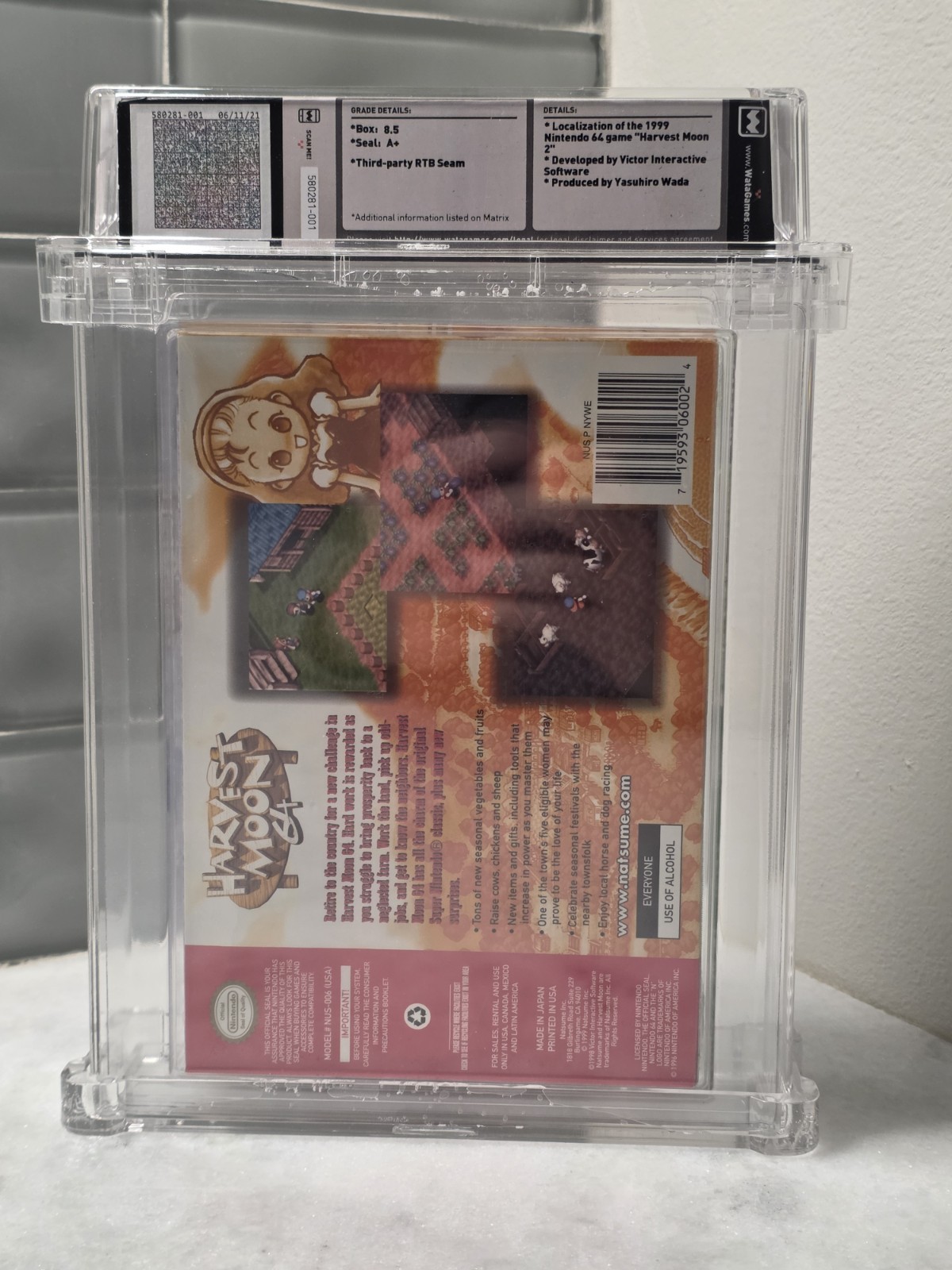 Harvest Moon 64 Nintendo 64 N64 Sealed New WATA 8.5 A+ Graded Natsume