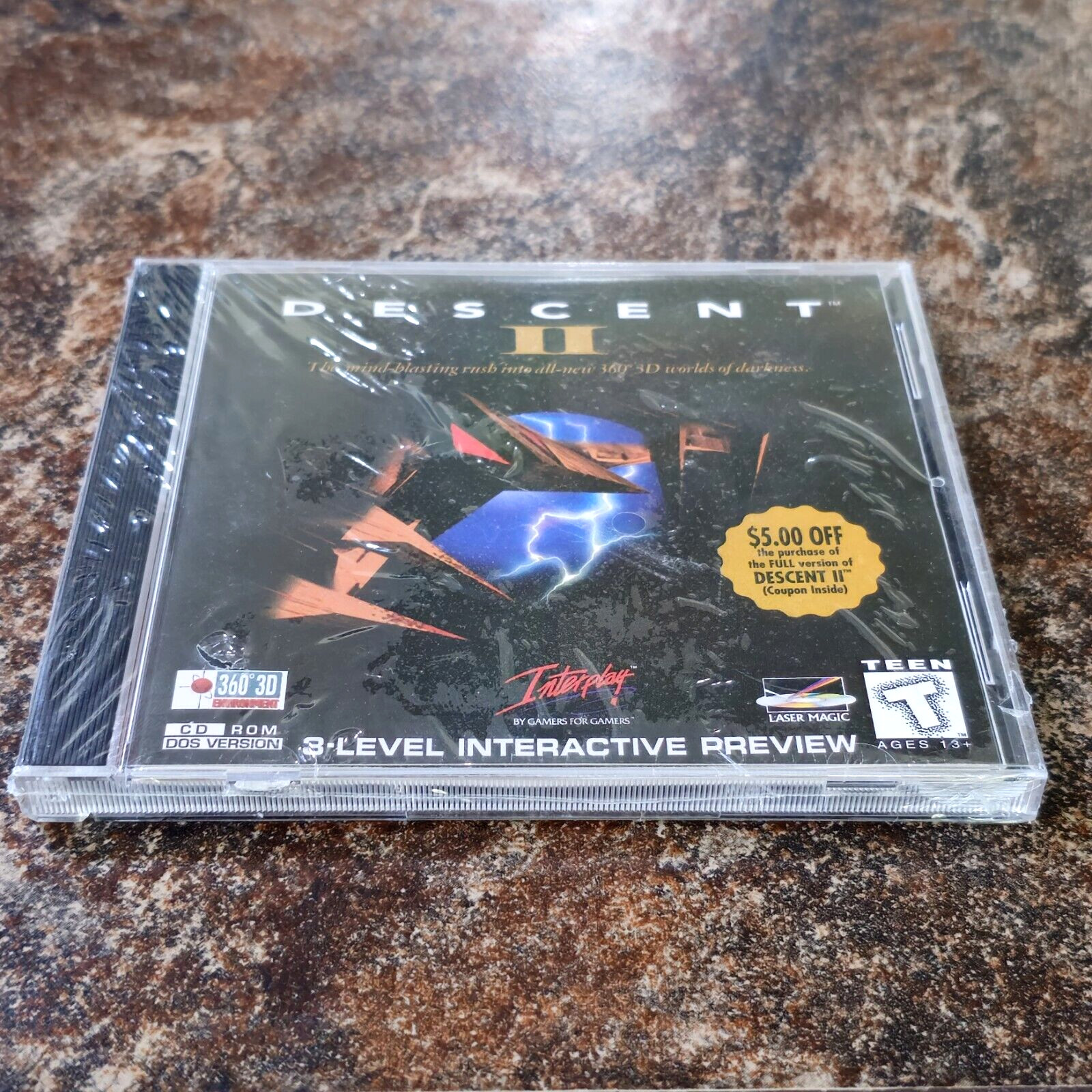 Descent II: 3 Level Interactive Preview, 1996, Jewel Case, New & Sealed